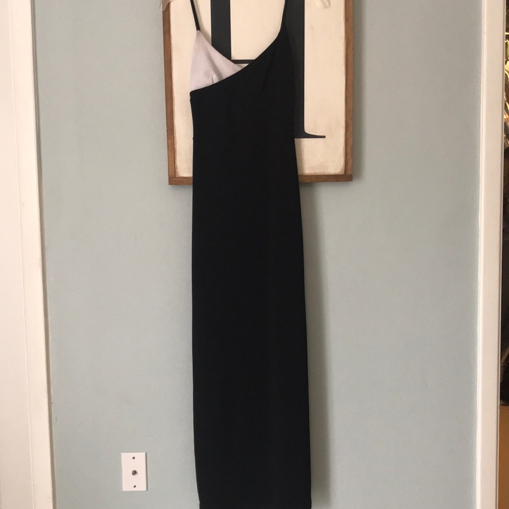 Long asymmetric Black & White Dress